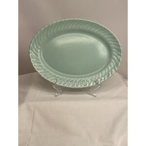 Franciscan Coronado Aqua‎ Turquoise Matte Swirl Oval Platter Plate 11 1/2x8 1/2"